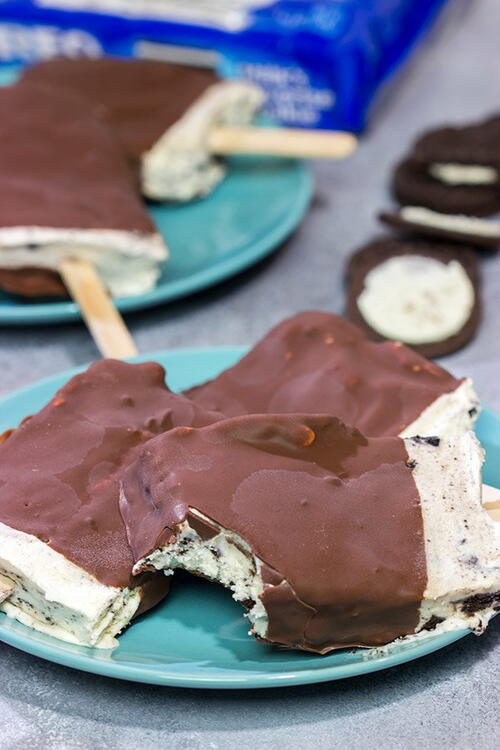 No Churn Oreo Ice Cream Bars