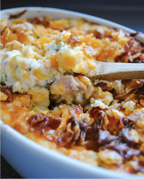 Loaded Leftover Mashed Potato Casserole