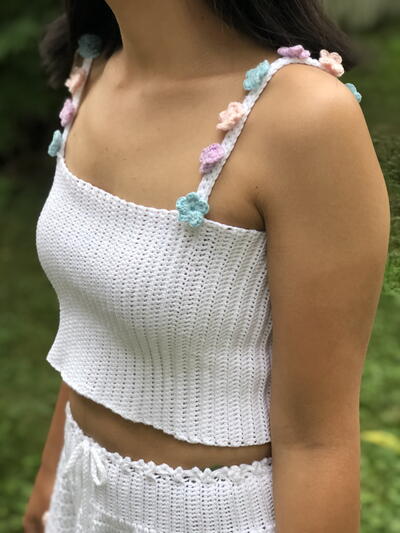 Crochet Flower Crop Top