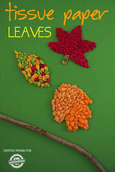 Fall Craft Tissue Paper Leaves