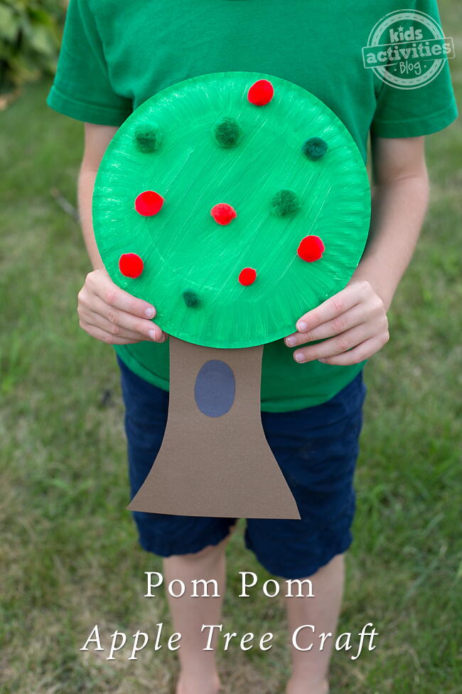 Pom Pom Apple Tree | AllFreeKidsCrafts.com