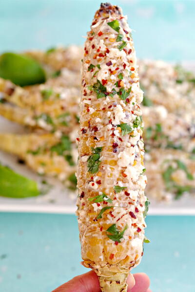 Healthy & Light Grilled Mexican Street Corn (elote)