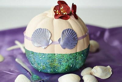 No-carve Little Mermaid Pumpkin