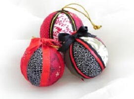 Round Fabric Christmas Ornaments