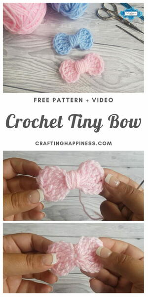 Crochet Tiny Bow | Crafting Happiness