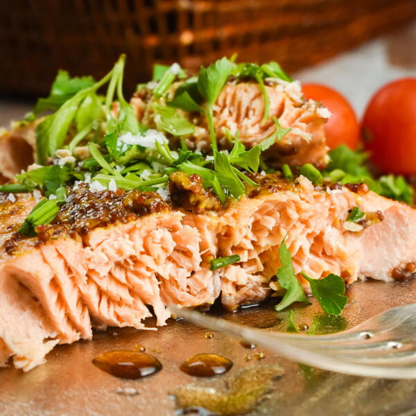 Electric Skillet Honey-mustard Glazed Salmon