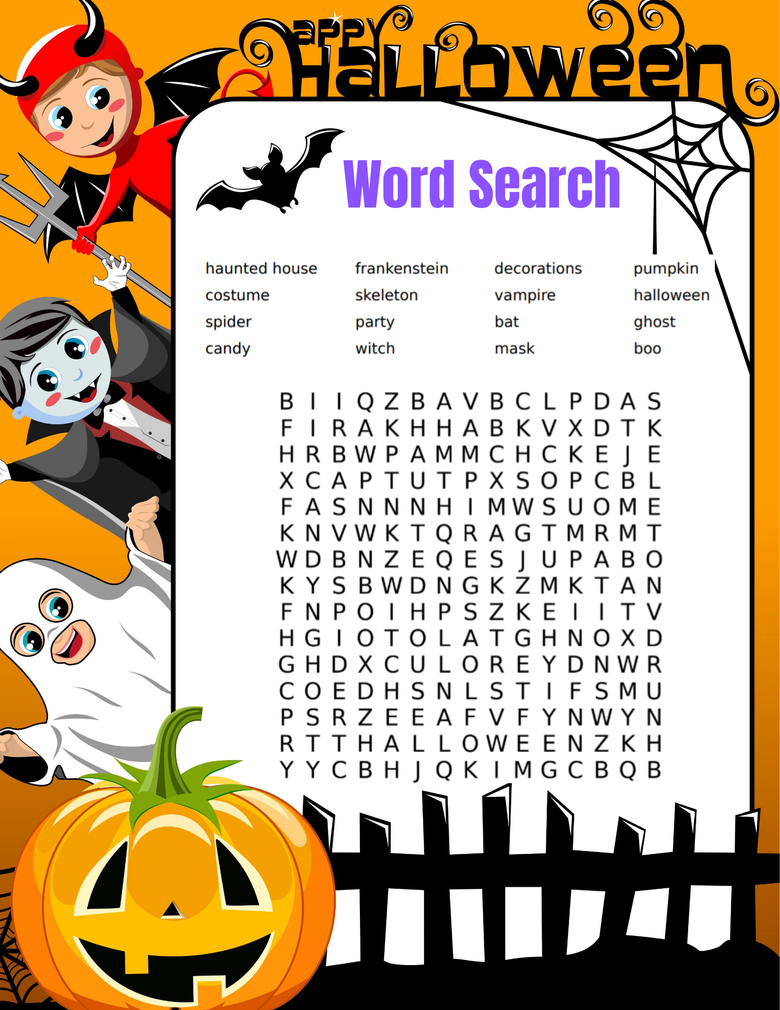 Halloween Find A Word Free Printable