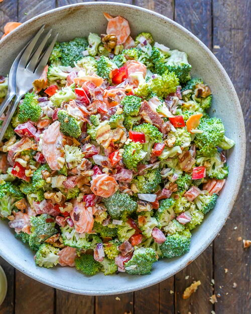 Keto Broccoli Bacon Salad Recipe | FaveHealthyRecipes.com