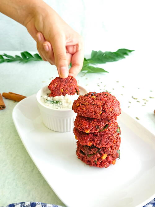 Beetroot Masala Vada Recipe | Easy Beet Lentil Fritters