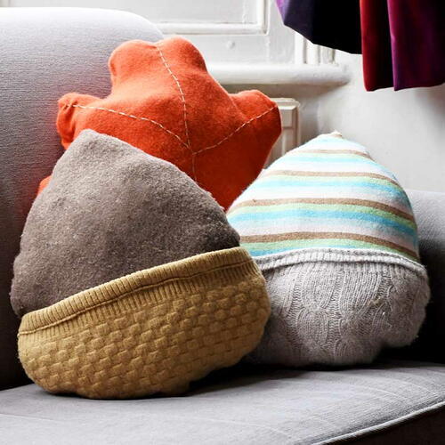 Upcycled Sweater Fall Pillows | AllFreeSewing.com