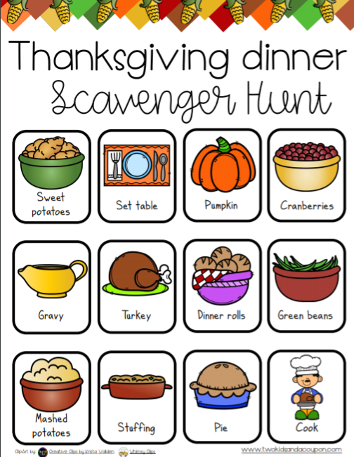 Thanksgiving Scavenger Hunt For Kids