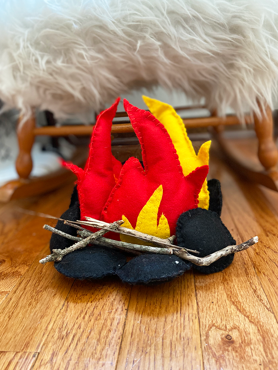 wooden campfire toy