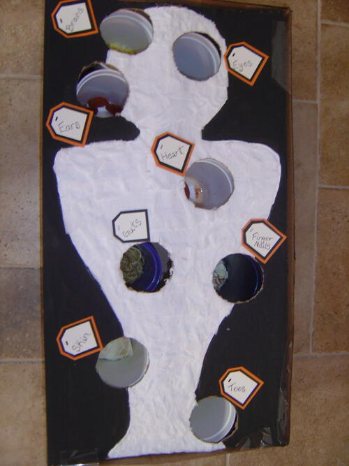 Kids’ Halloween Creepy Mummy Coffin Touch And Guess Party Game