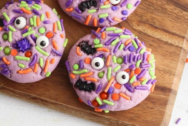 Halloween Monster Sprinkle Cookies