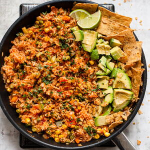 Vegetarian One Pan Mexican Rice (Healthy!)