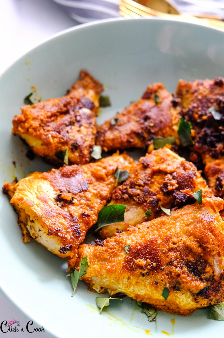Chinese broccoli with soy paste Fish Masala Fry | AllFreeCopycatRecipes.com