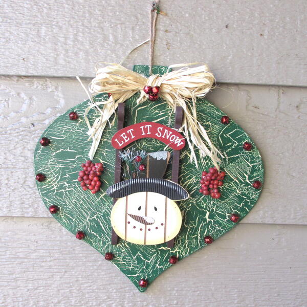 Rustic Snowman Dollar Store Ornament Makeover