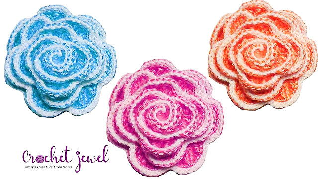 Crochet Layered Rosette Flower Tutorial