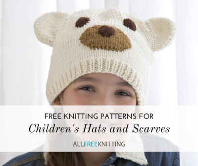 Free knitting pattern for child's hat and hot sale scarf