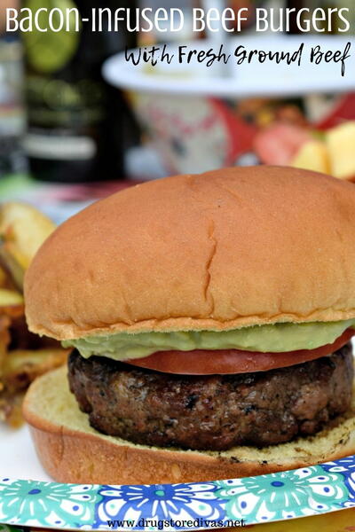 Bacon-infused Beef Burgers With Fresh Ground Beef