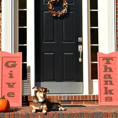 Repurposed Wood Shutters Sign For Thanksgiving