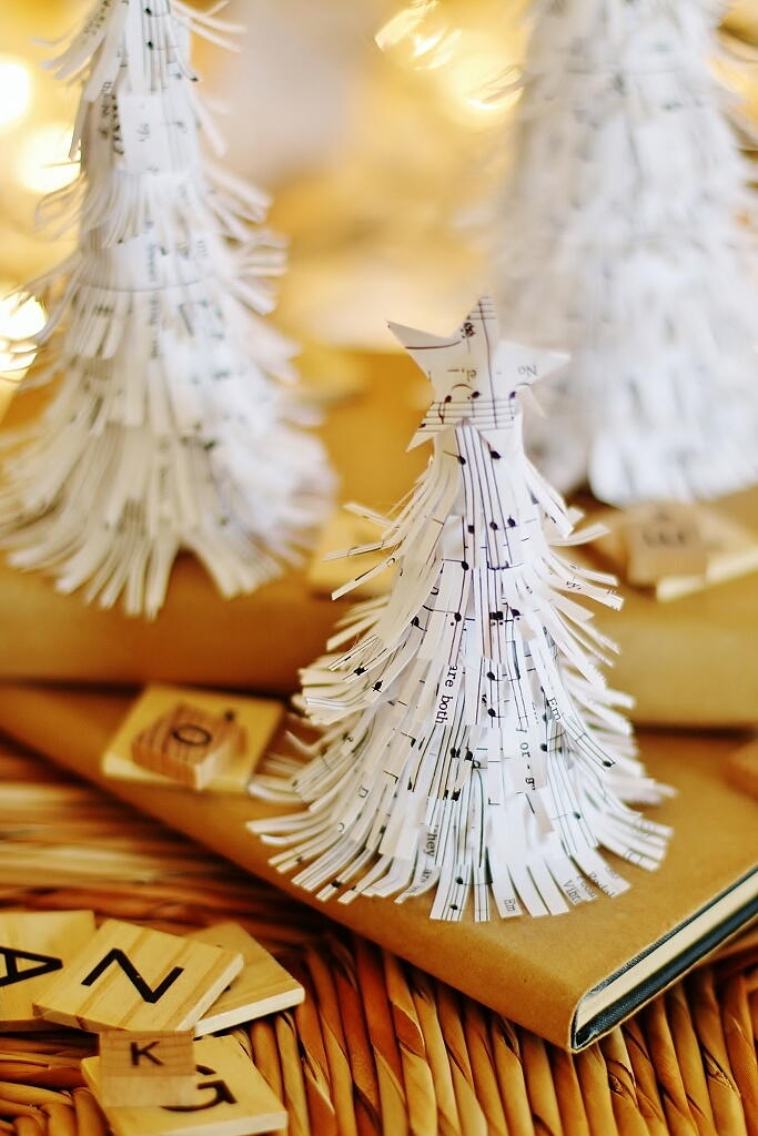 Vintage Book Page Christmas Tree | AllFreeChristmasCrafts.com