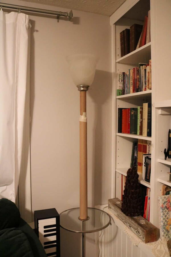 DIY Evergreen Floor Lamp Christmas Tree
