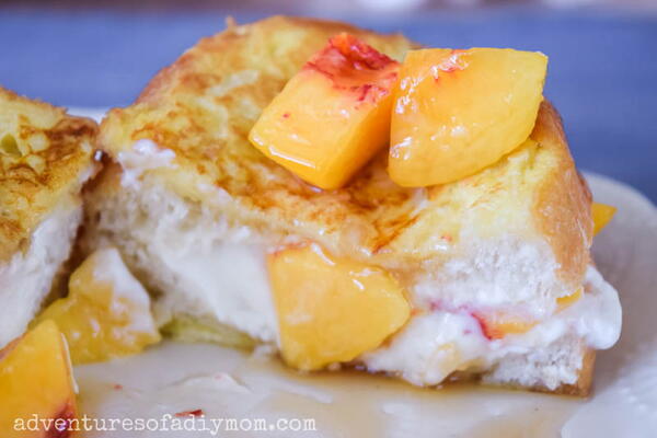 Peaches And Cream Stuffed French Toast