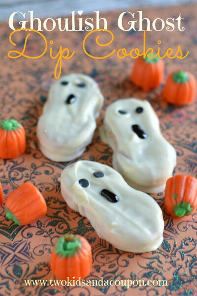 Ghoulish Ghost Dip Cookies
