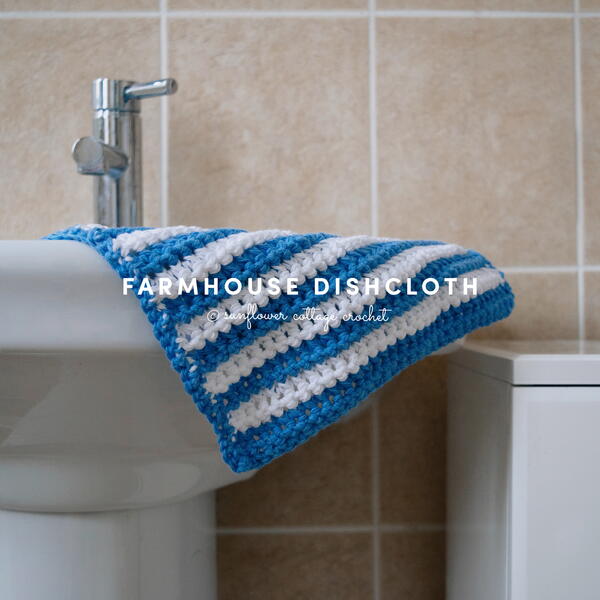 Paired Single Crochet Farmhouse Dishcloth