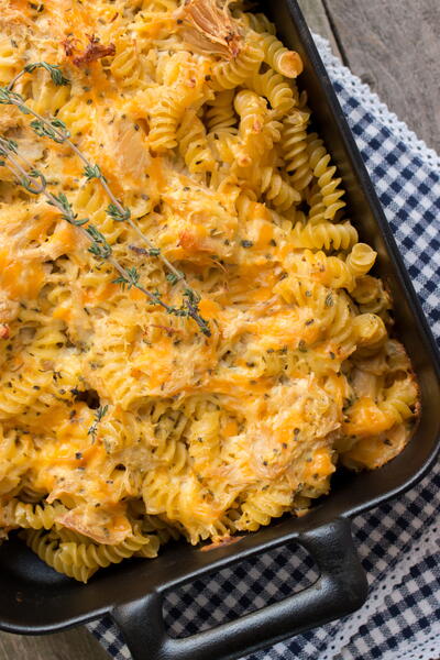 Comforting Cheddar Chicken Pasta Bake