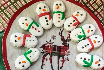 Snowman Nutter Butter Cookies