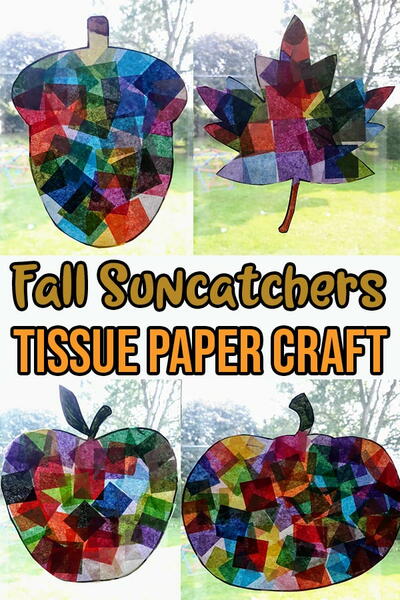 Fall Tissue Paper Suncatchers Craft