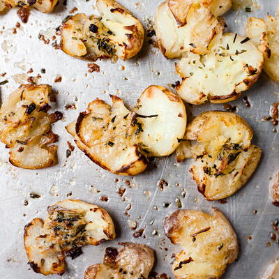 Rosemary Garlic Smashed Potatoes