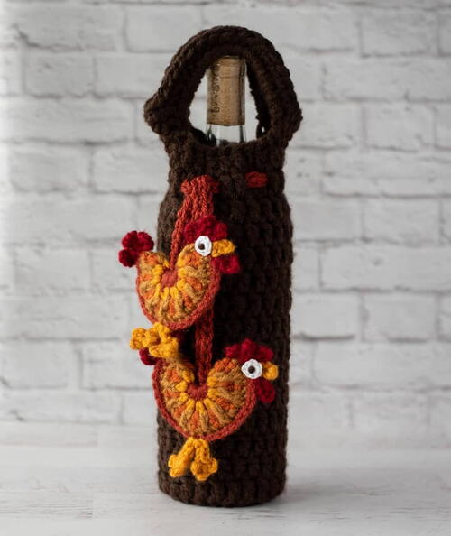 Rooster Wine Bottle Holder