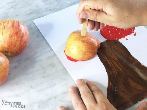 Apple Stamping Craft For Kids