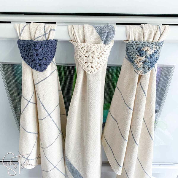 Modern Crochet Dish Towel Topper