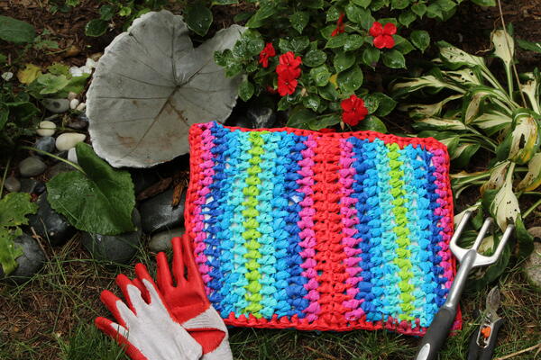 Recycled Rainbow Garden Kneeler