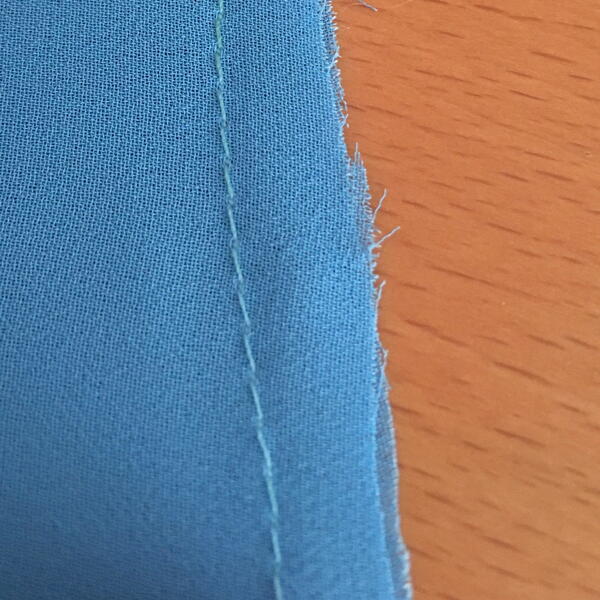 Image shows Step 2 (after) for how to sew French seams.