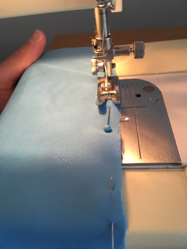 Image shows Step 2 for how to sew French seams.