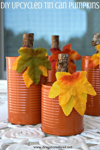 Diy Upcycled Tin Can Pumpkins