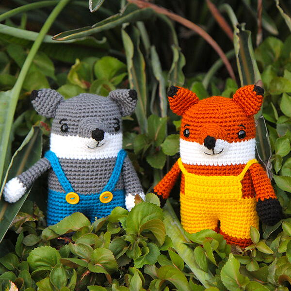 Ferdi The Crochet Fox And Walt The Crochet Wolf