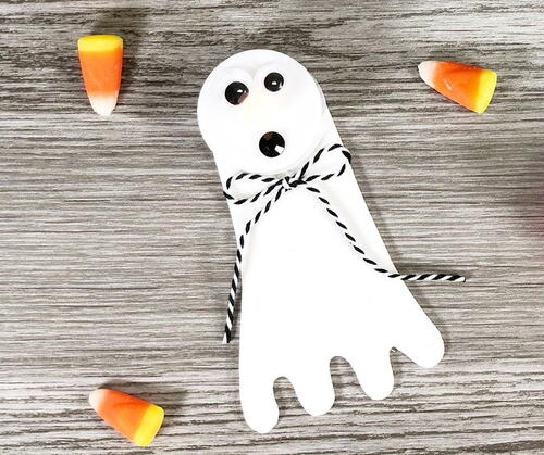 Easy Ghost Tea Light Halloween Craft