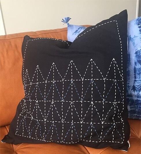 Sashiko Japanese Embroidery Cushion