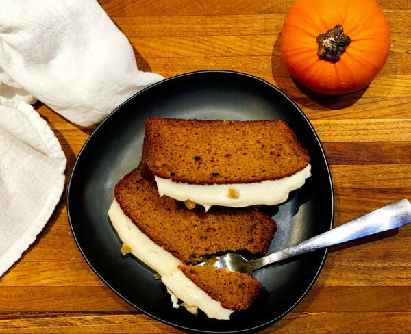 Pumpkin Bread With Cream Cheese Icing