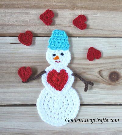 Crochet Snowman In Love