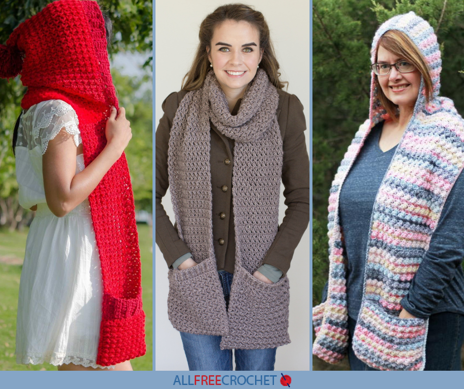 16 Crochet Pocket Scarf Patterns