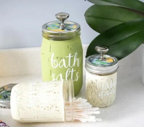 Mason Jar Bathroom Storage Diy