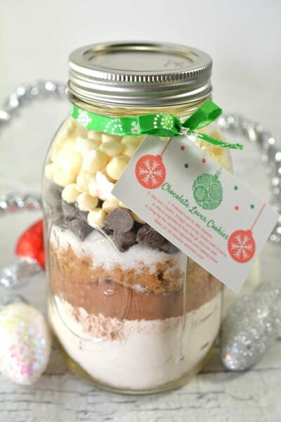 Triple Chocolate Chip Cookie Mix In A Jar