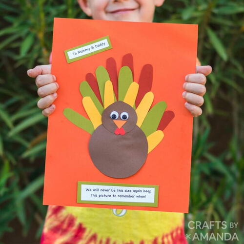 Family Handprint Turkey | AllFreeKidsCrafts.com